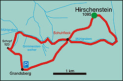 Karte - Wanderweg Hirschenstein